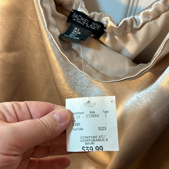 Rachel Zoe Off-the-Shoulder Satin Top Size Small – Champagne - Picture 6 of 6